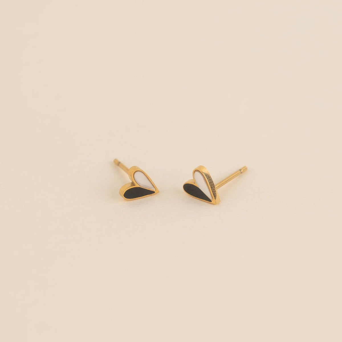 Mini Split Heart Stud Earrings