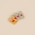 Ace of Hearts Chunky Huggie Hoop Charms 7