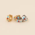 Gemstone Super Chunky Huggie Hoop Earrings 5