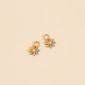 Rainbow Daisy Huggie Hoop Charms 3
