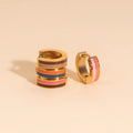 Striped Chunky Huggie Hoop Earrings 6