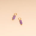 Lavender Bead Drop Huggie Hoop Charms 1