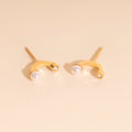 Arc and Pearl Stud Earrings 2