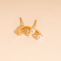 Arc and Pearl Stud Earrings 5