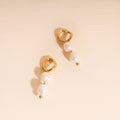 Ripple Pearl Huggie Hoop Charms 2