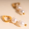 Ripple Pearl Huggie Hoop Charms 5