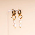 Ripple Pearl Huggie Hoop Charms 6