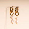 Ripple Pearl Huggie Hoop Charms 7