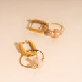 Blush Trio Huggie Hoop Charms 3