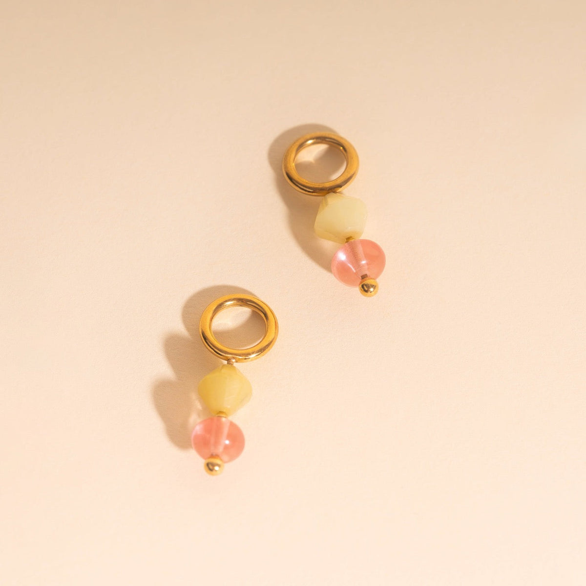 Pink Lemonade Huggie Hoop Charms
