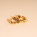 Pearl Chunky Rounded Huggie Hoop Earrings 3