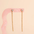 Crystal Bead Chain Stud Earrings 6