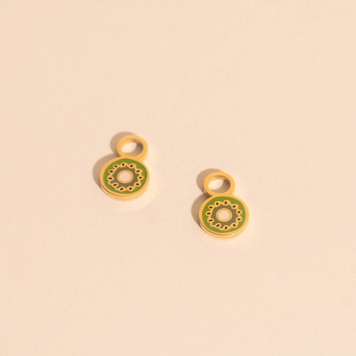 Mini Kiwi Huggie Hoop Charms