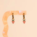 Mini Strawberry Huggie Hoop Charms 2