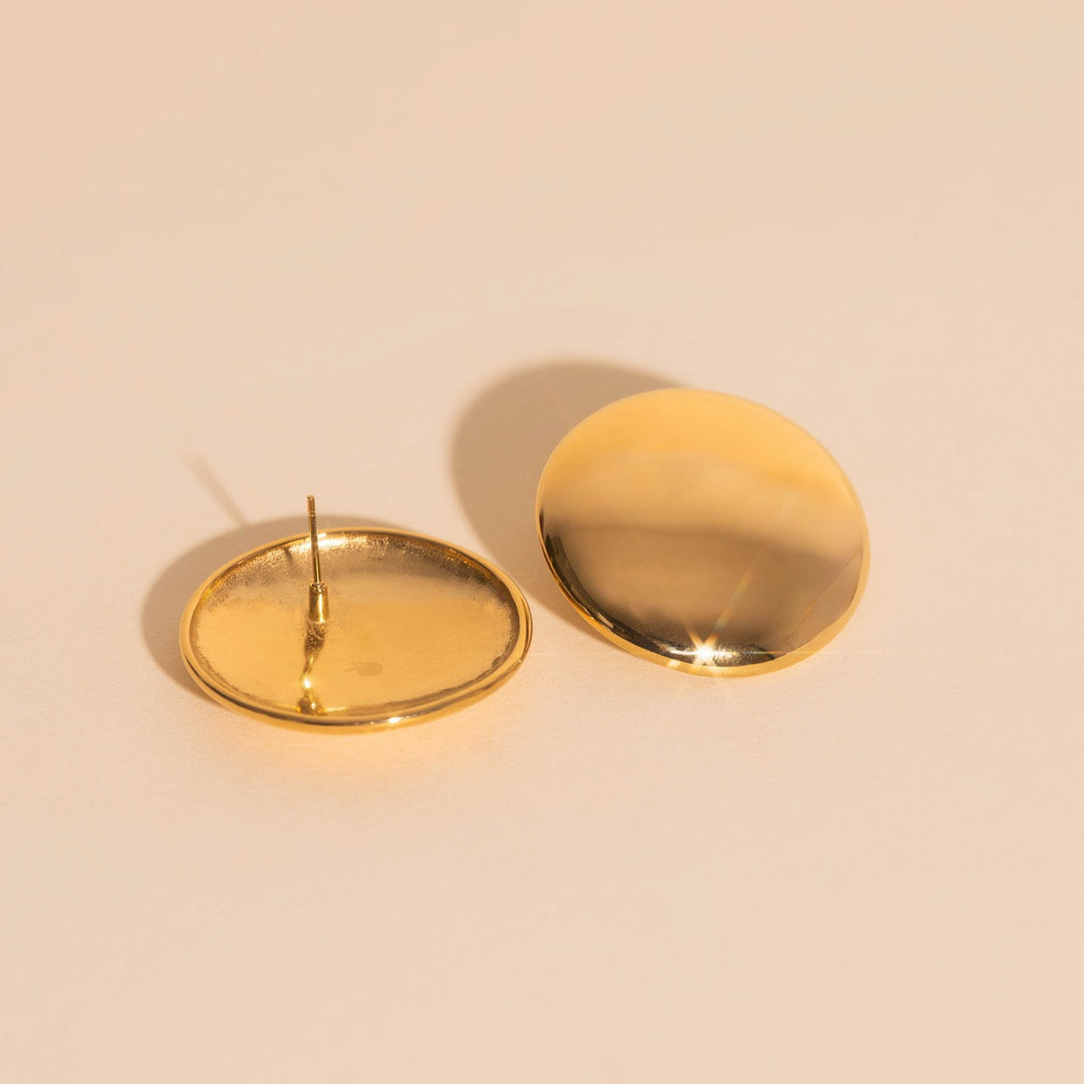 Jumbo Button Stud Earrings