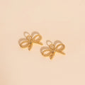Rope Bow Huggie Hoop Charms 2