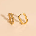 Stacked Rope Bow Oblong 3D Huggie Hoop Earrings 3
