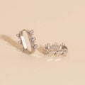 Stacked Rope Bow Oblong 3D Huggie Hoop Earrings 6