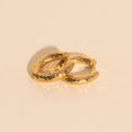 Hammered Chunky Rounded Huggie Hoop Earrings 2