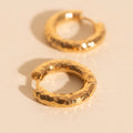 Hammered Chunky Rounded Huggie Hoop Earrings 5