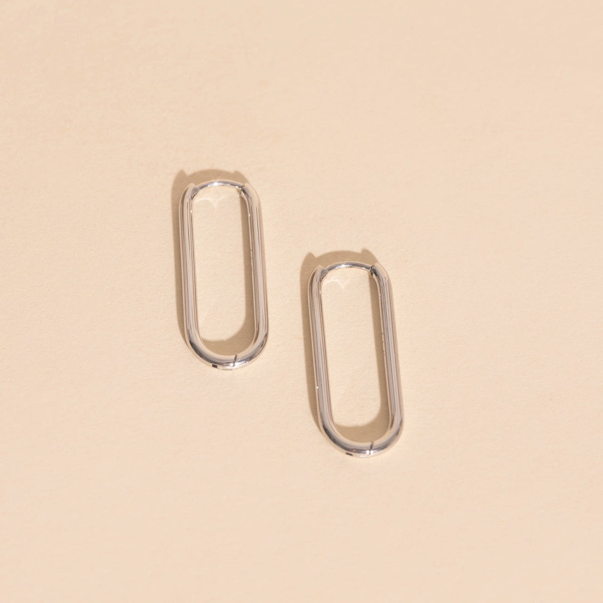 Titanium Thinny Rectangle Rounded Huggie Hoop Earrings - FeatherTUFF™