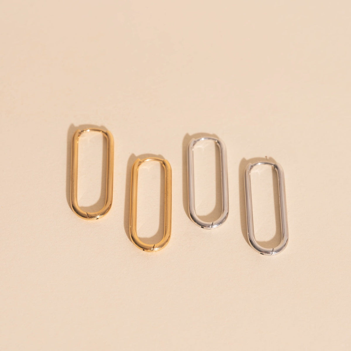 Titanium Thinny Rectangle Rounded Huggie Hoop Earrings - FeatherTUFF™