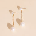 Pearl Line Stud Earrings 1