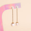 Pearl Line Stud Earrings 7