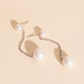 Pearl Line Stud Earrings 5