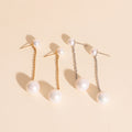 Pearl Line Stud Earrings 3