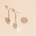 Pearl Line Stud Earrings 2