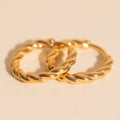 Twisted Rope Rounded Huggie Hoop Earrings 4