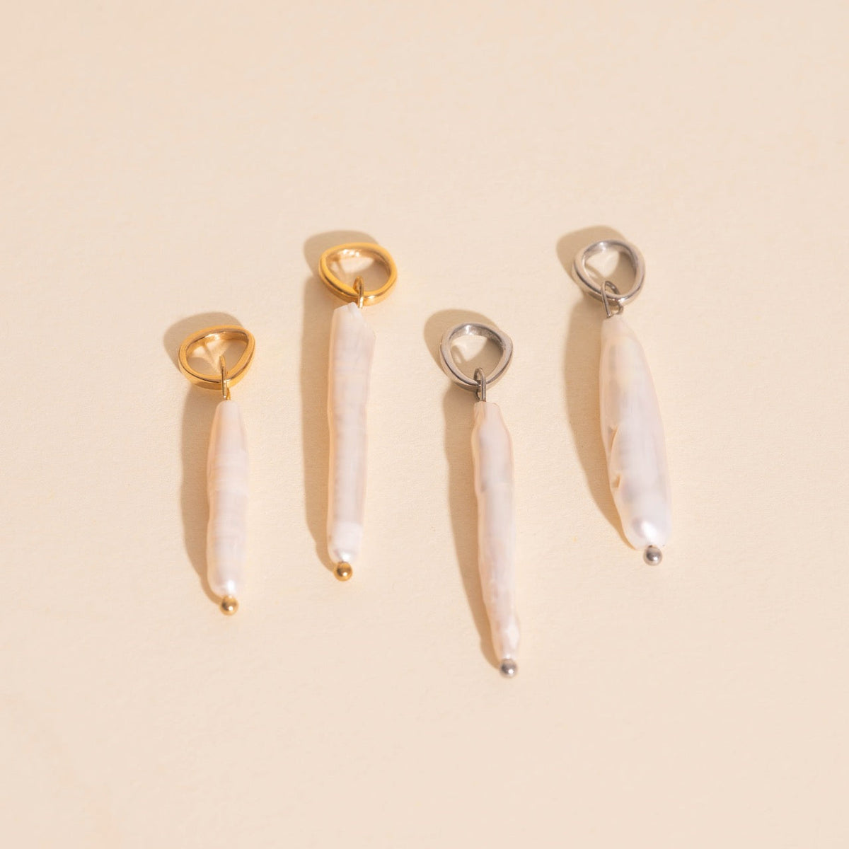 Sailor's Pearl Huggie Hoop Charms