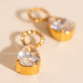 Crystal Pear Huggie Hoop Charms 5