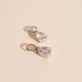 Crystal Pear Huggie Hoop Charms 8