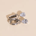 Crystal Pear Huggie Hoop Charms 10