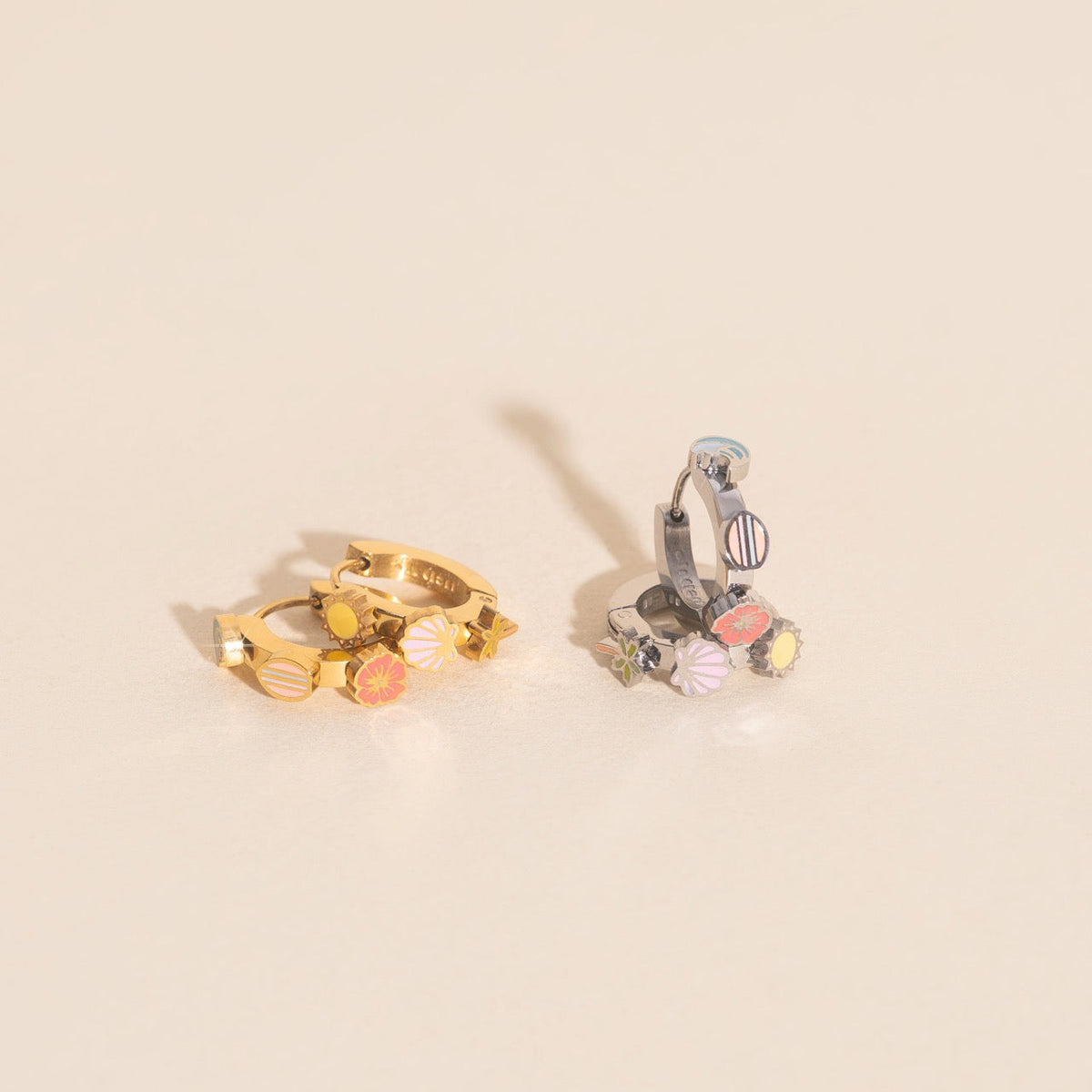Beach 3D Huggie Hoop Earrings