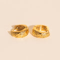 Heirloom Etch Teardrop Super Chunky Huggie Hoop Earrings 2