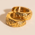 Heirloom Etch Teardrop Super Chunky Huggie Hoop Earrings 3