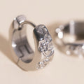 Heirloom Etch Teardrop Super Chunky Huggie Hoop Earrings 6