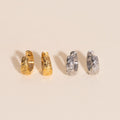 Heirloom Etch Teardrop Super Chunky Huggie Hoop Earrings 7