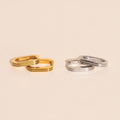 Oblong Line Huggie Hoop Earrings 9