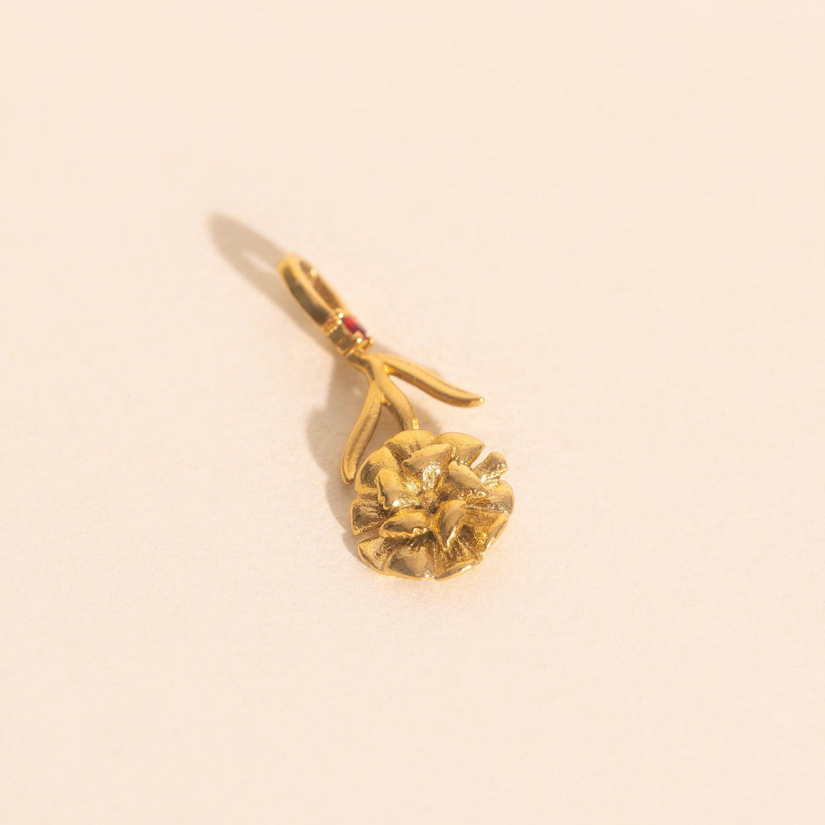 January Carnation Birth Flower Necklace Charm