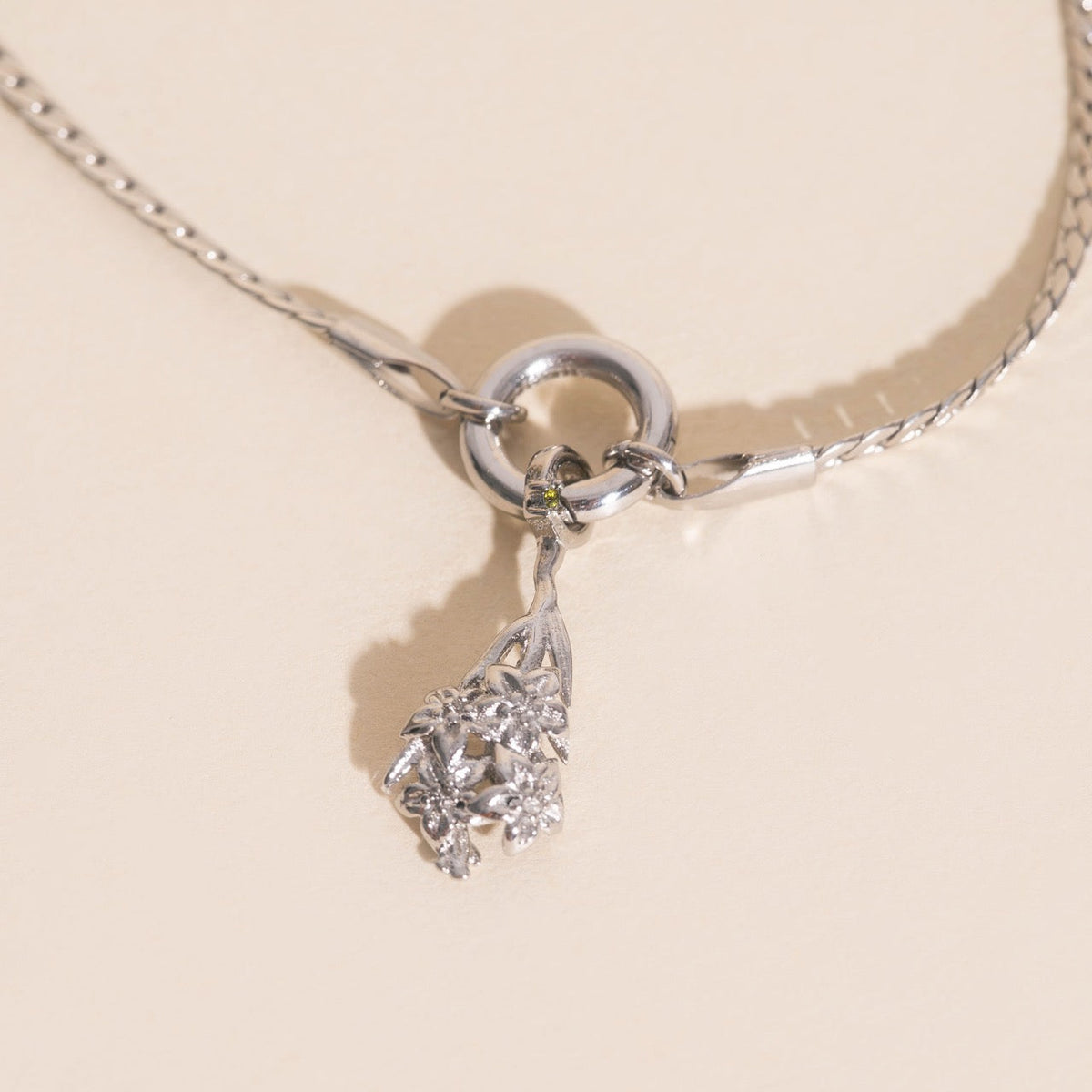 August Gladiolus Birth Flower Necklace Charm