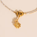 October Cosmos Birth Flower Necklace Charm 3