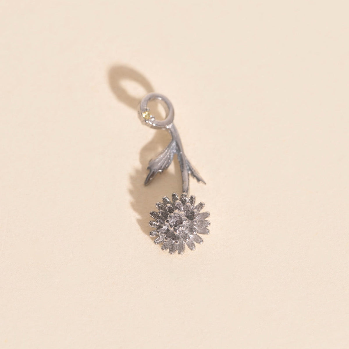 November Chrysanthemum Birth Flower Necklace Charm