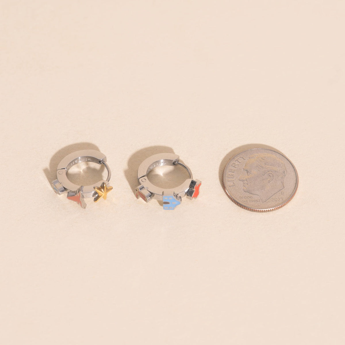 Texas 3D Huggie Hoop Earrings