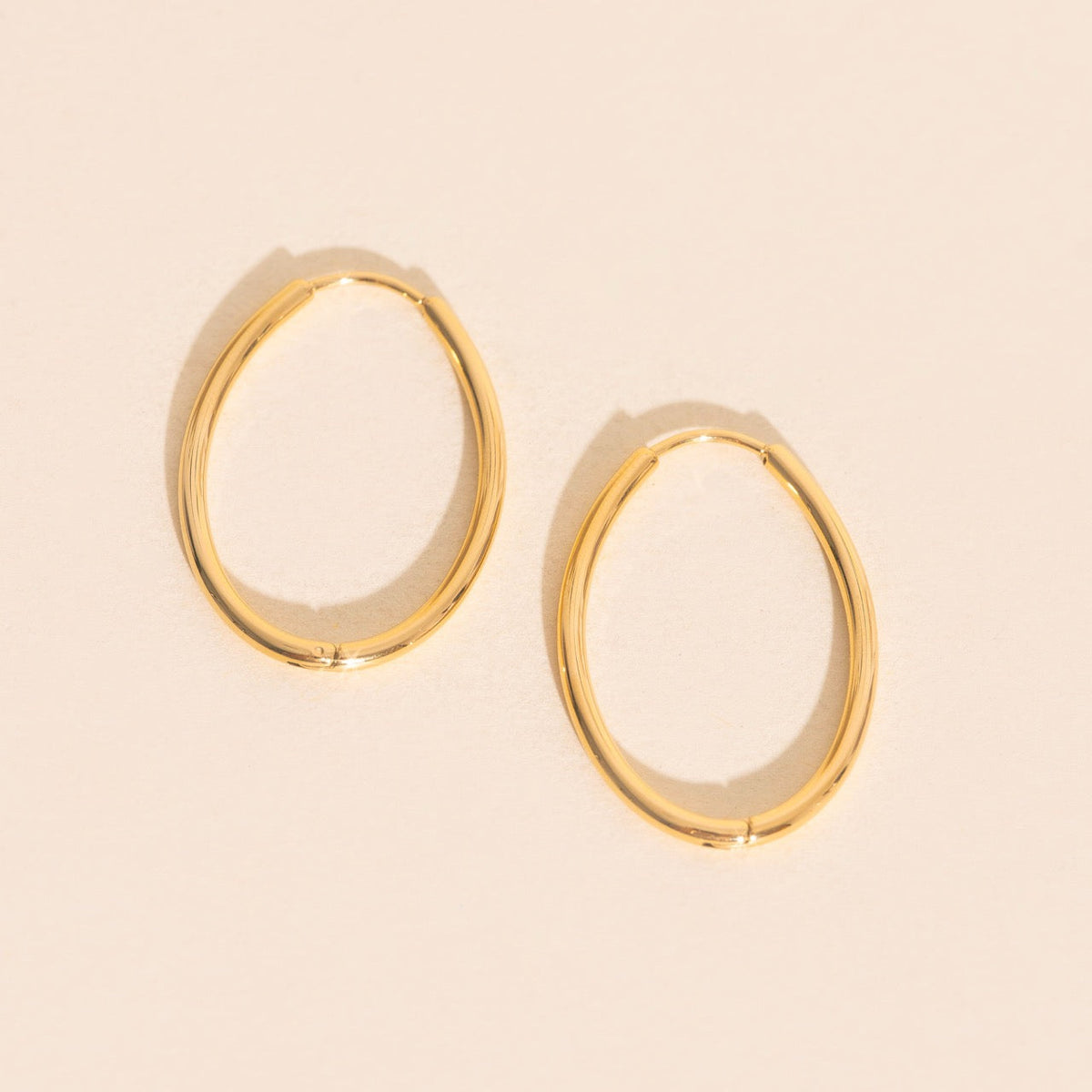 Oval Rounded Huggie Hoop Earrings