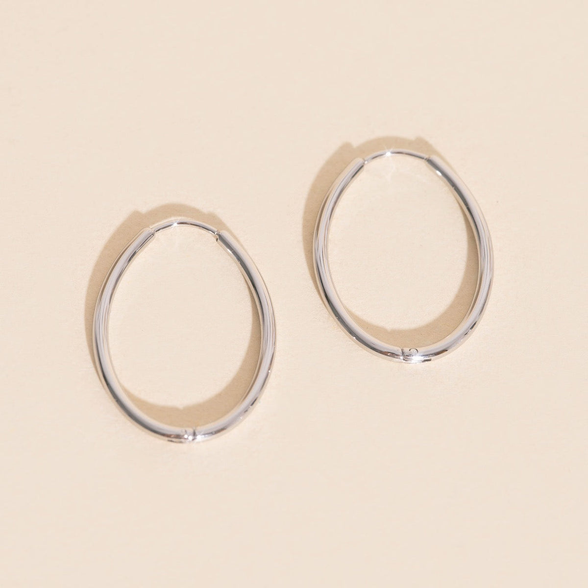 Oval Rounded Huggie Hoop Earrings