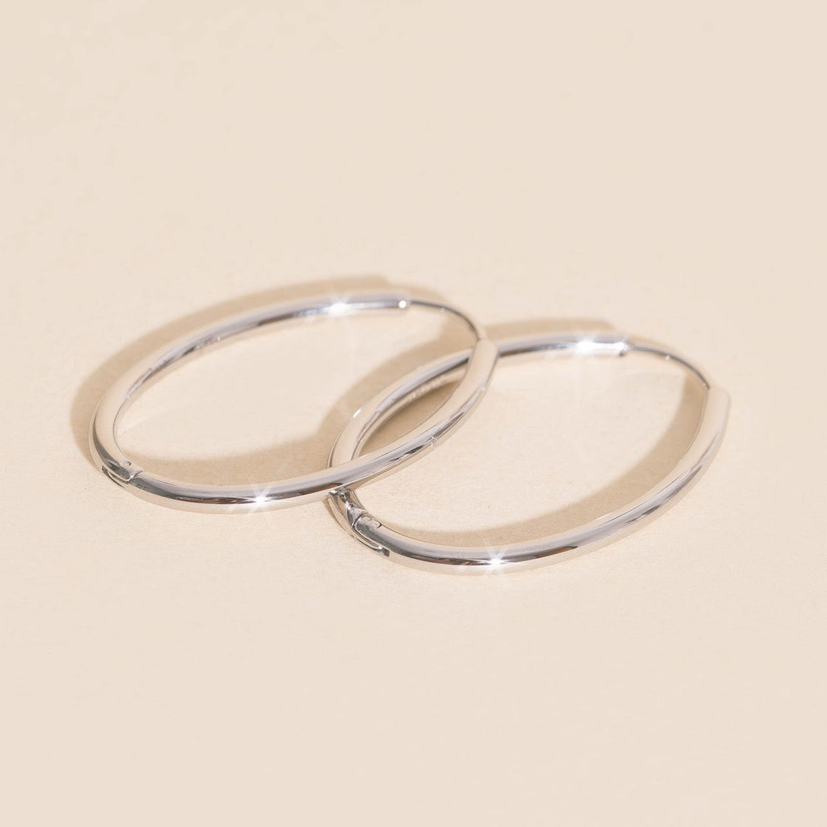Oval Rounded Huggie Hoop Earrings